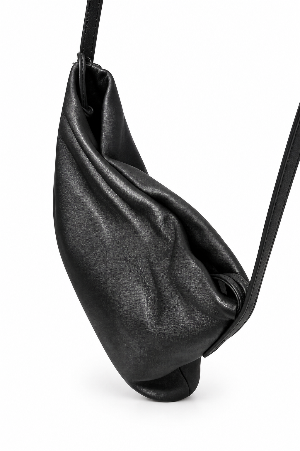 Borsa morbida a tracolla in pelle nera ELEH