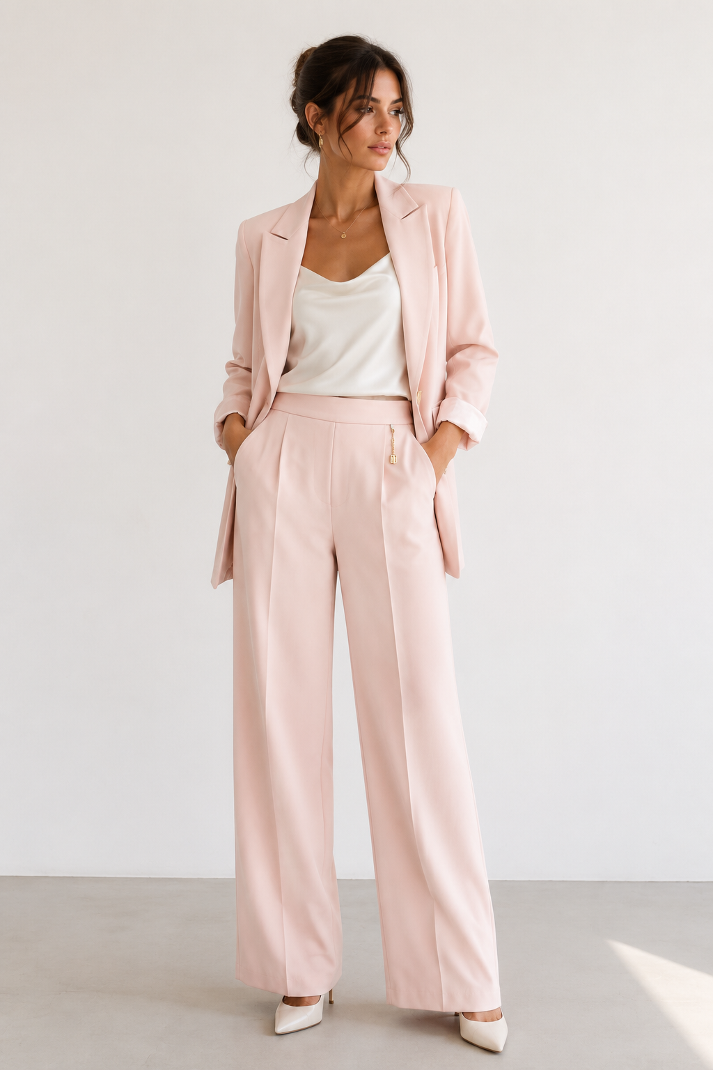 Pantalone Palazzo Rosa Cipria