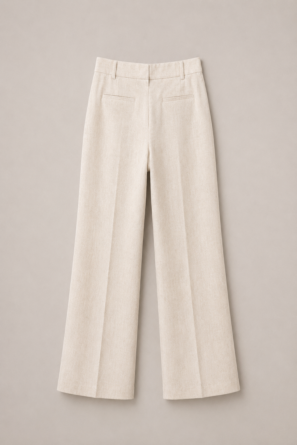 Pantalone Palazzo in Misto Lino con Spacco Frontale