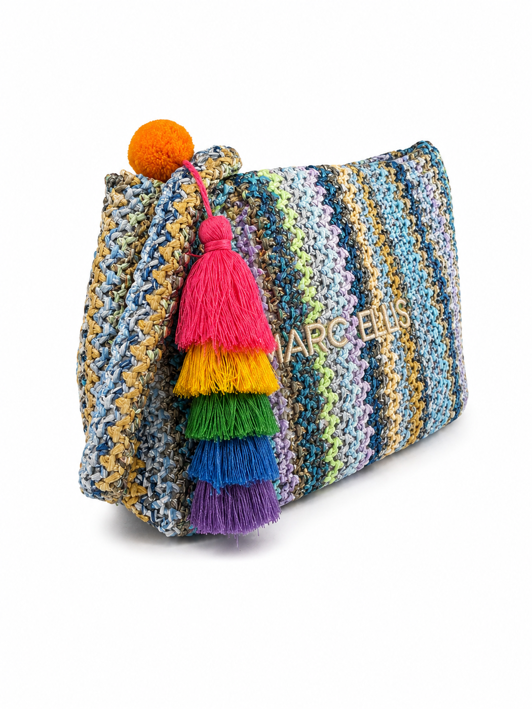 POCHETTE Marc Ellis in rafia multicolor