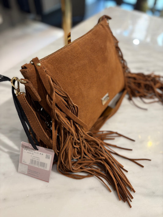 BORSA TRACOLLA IN CAMOSCIO CON FRANGE