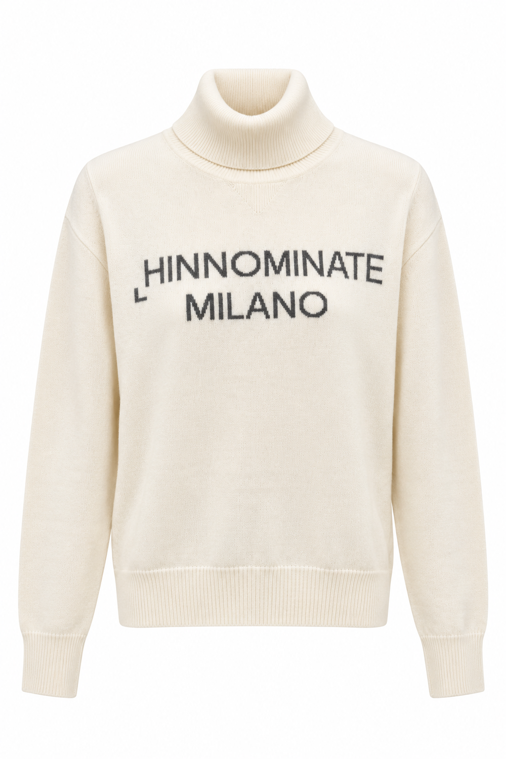 Maglia Dolcevita Hinnominate Milano con Logo – Panna