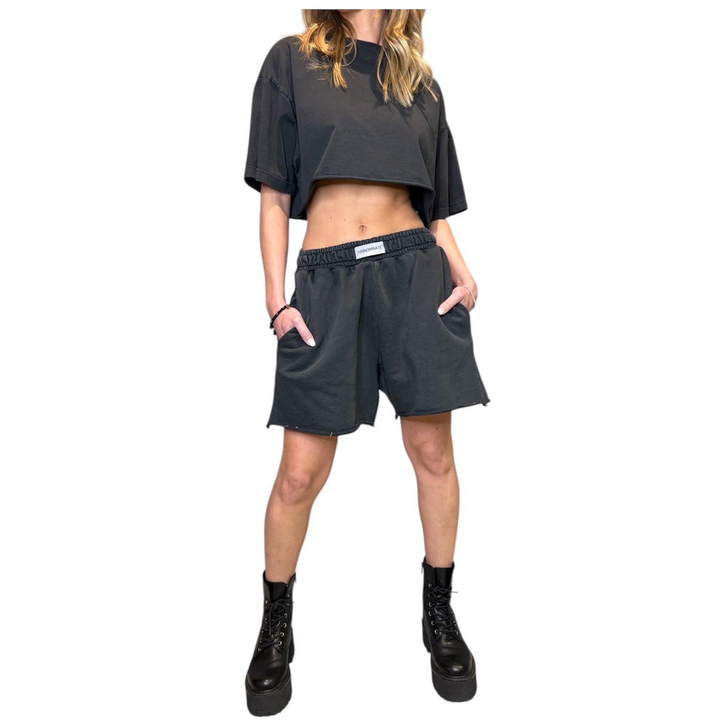 TSHIRT CROP GRIGIO FUMO HINNOMINATE