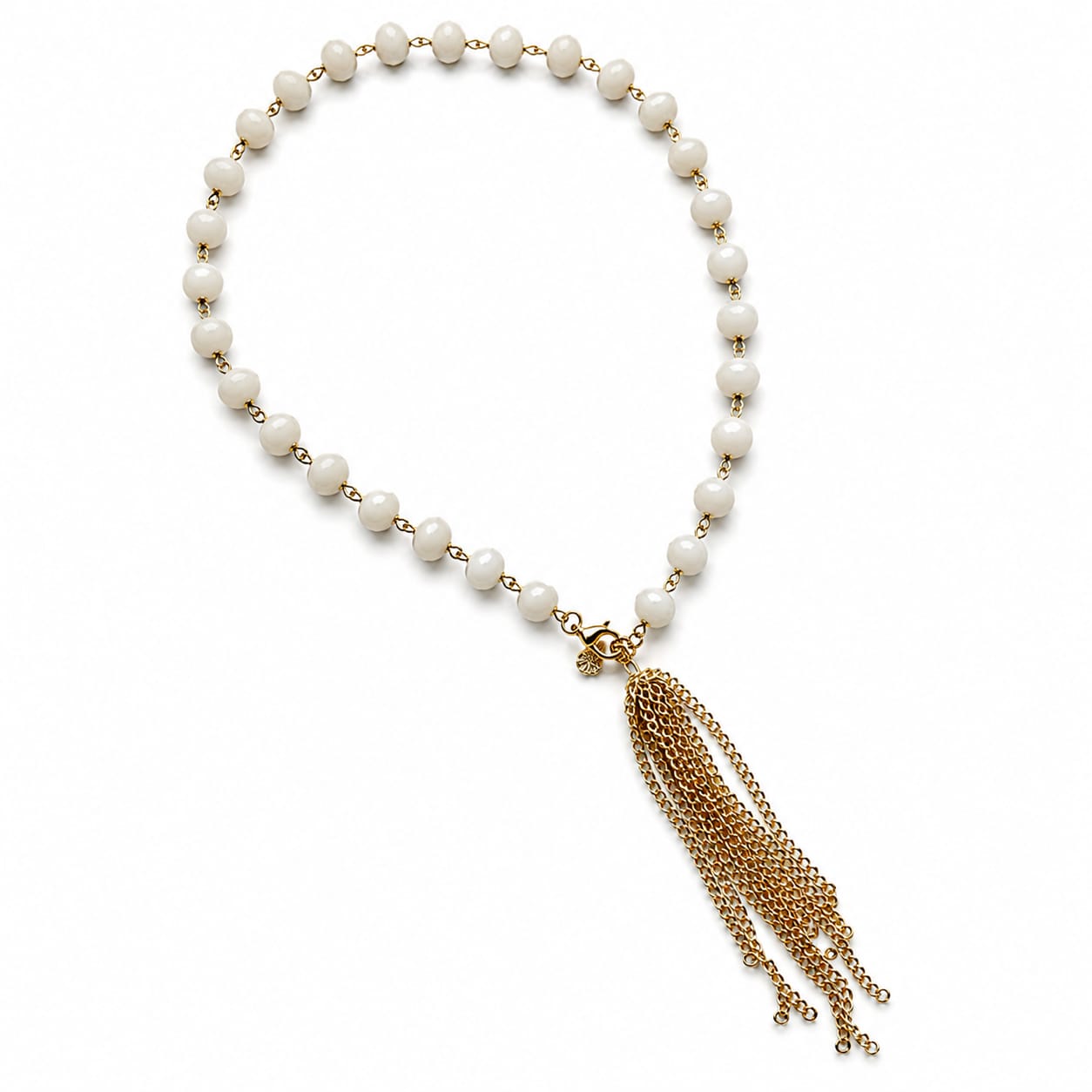 COLLANA CORTA BIANCA CON NAPPINA