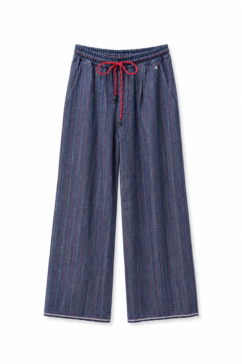 Pantalone gessato con coulisse – Blu DIXIE PDTG2BFA