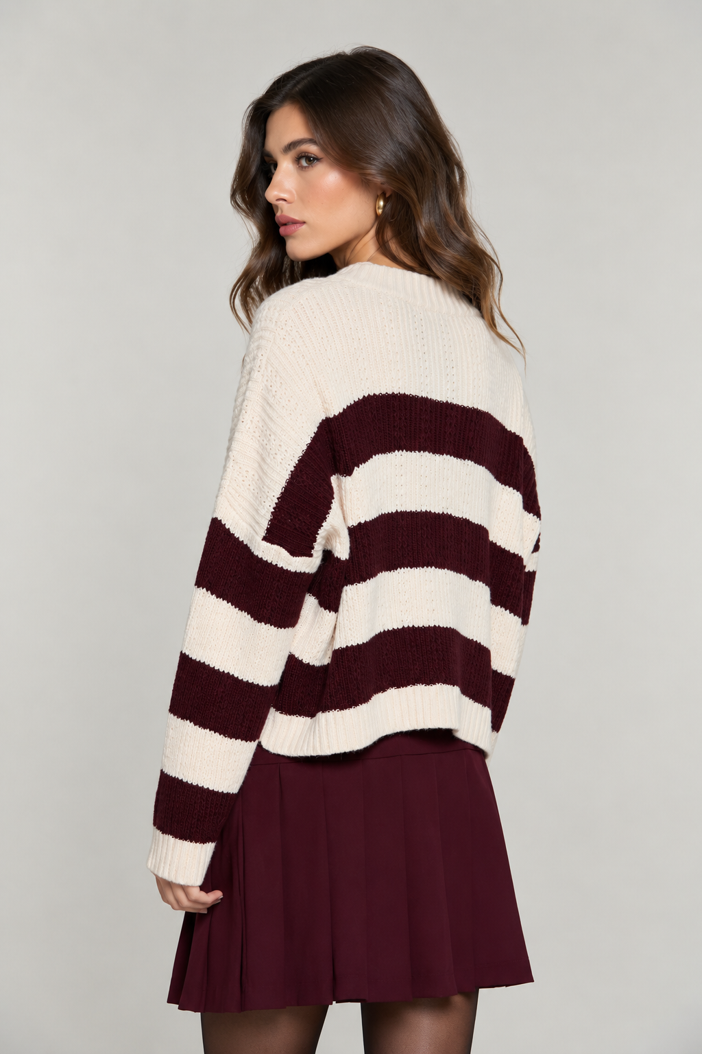 Maglia BUTTERA  a Righe Panna e Bordeaux