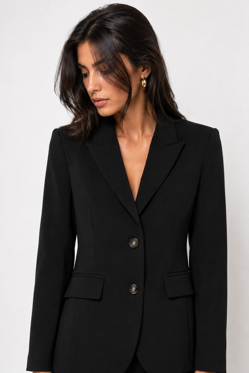 Giacca blazer nera Fracomina con interno a pois