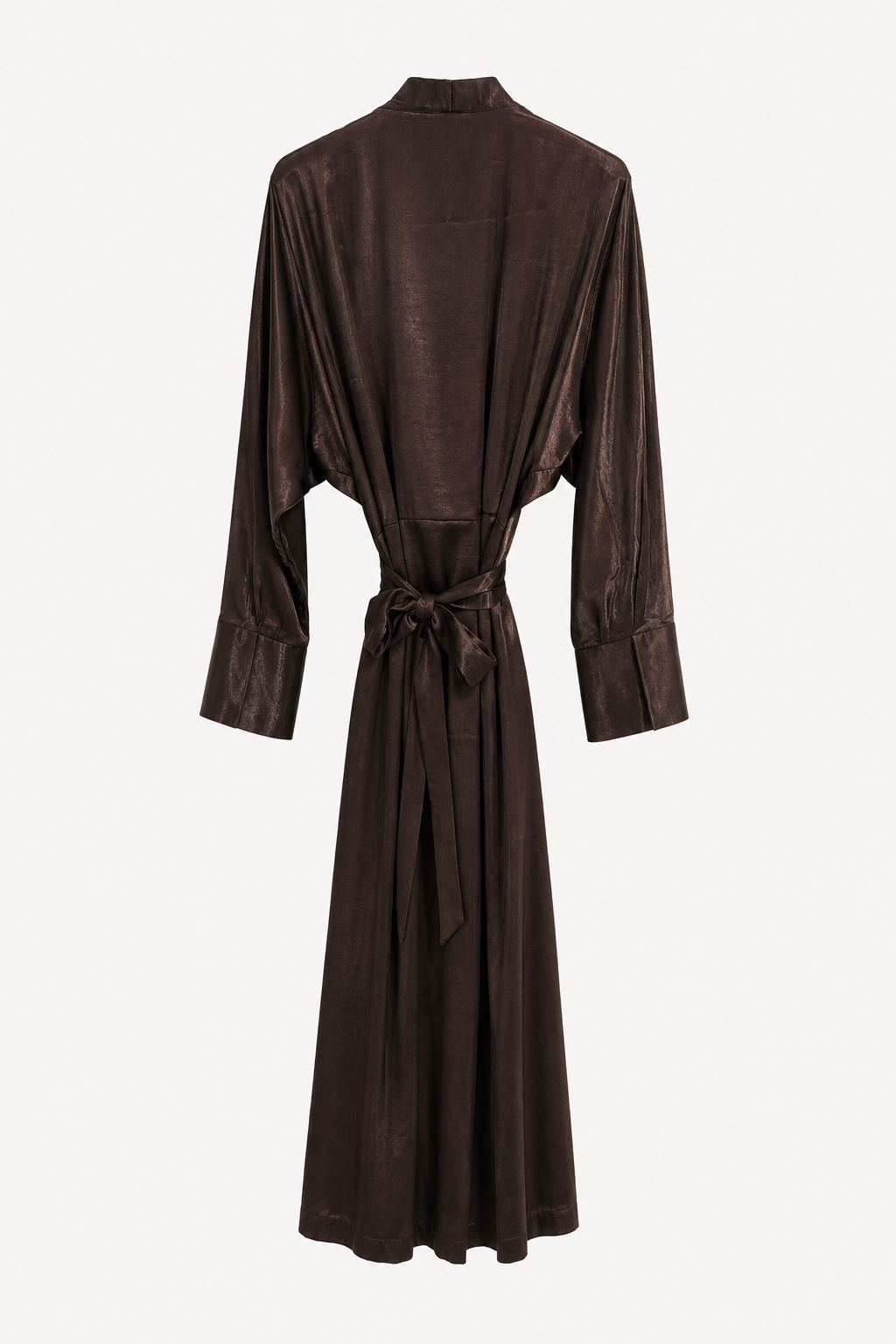 Abito lungo effetto satin con cintura – Dixie