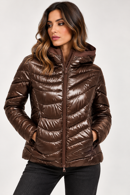 Piumino Donna SUNS BOARDS Travel Pocket – Marrone Cioccolato