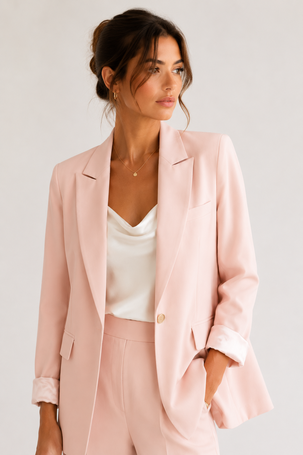 Blazer Monopetto Rosa Cipria