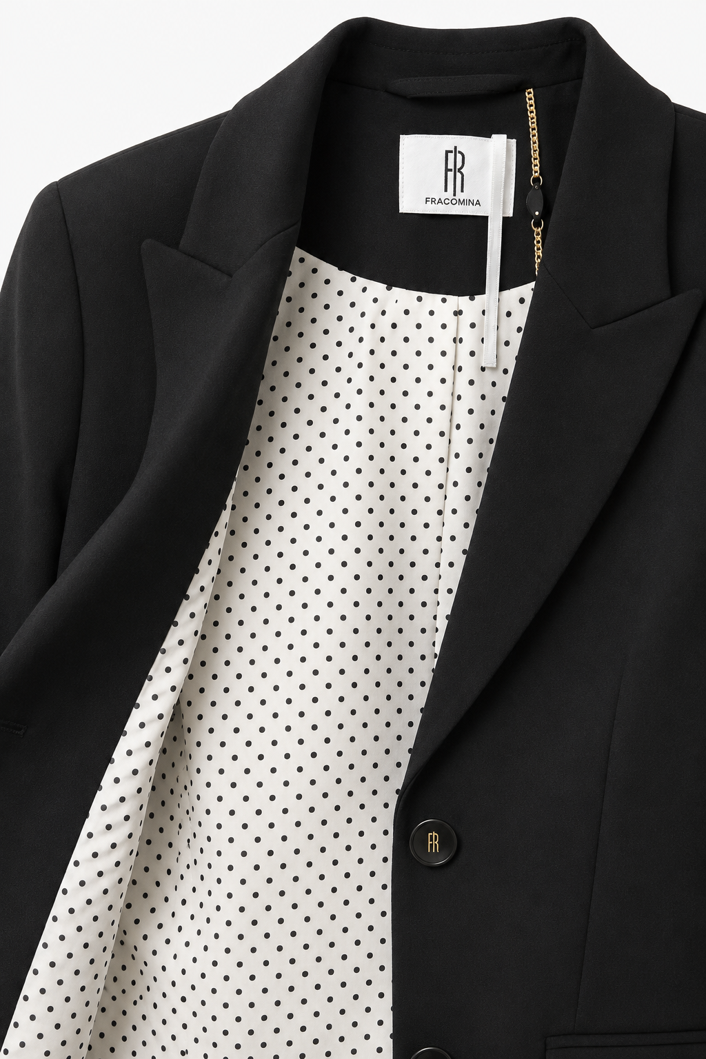 Giacca blazer nera Fracomina con interno a pois