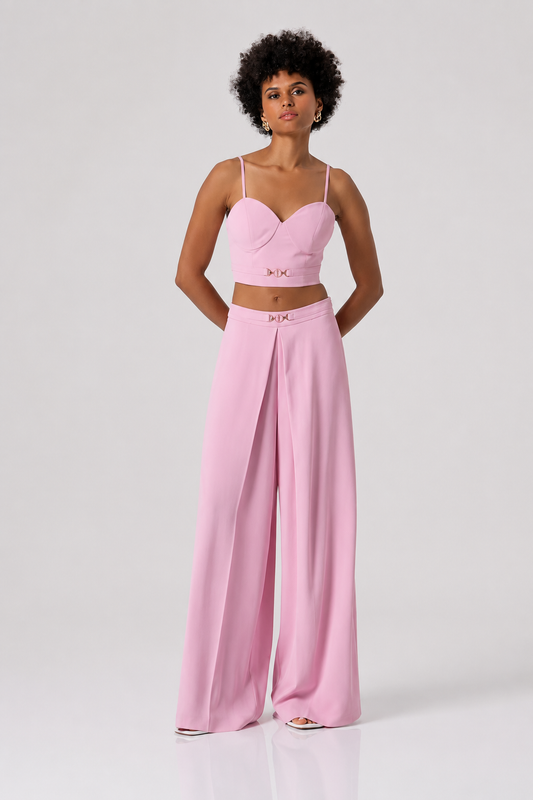 Pantalone Flare con Piega