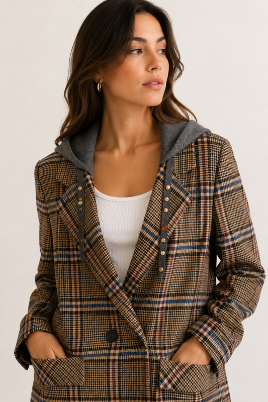 BLAZER QUADRI CON CAPPUCCIO REMOVIBILE -DIXIE-JDBF2BNUA