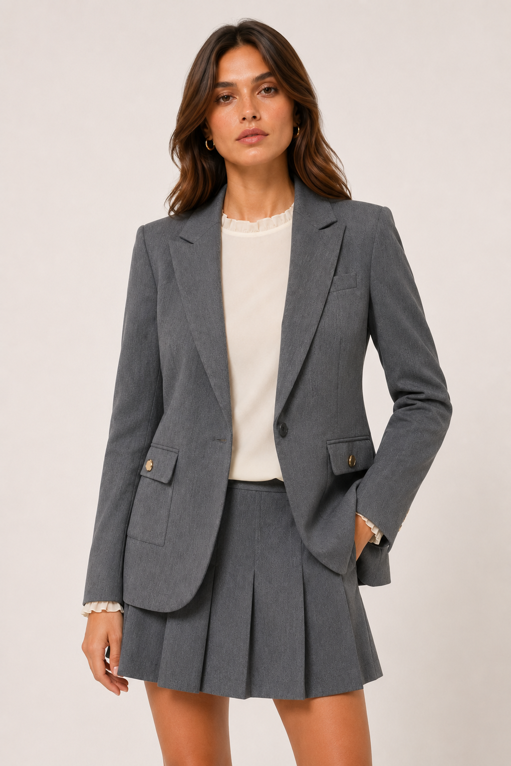 Giacca blazer lunga Fracomina – Grigio Melange