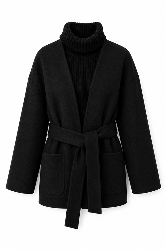 Cappotto con scalda collo nero GOA GOA