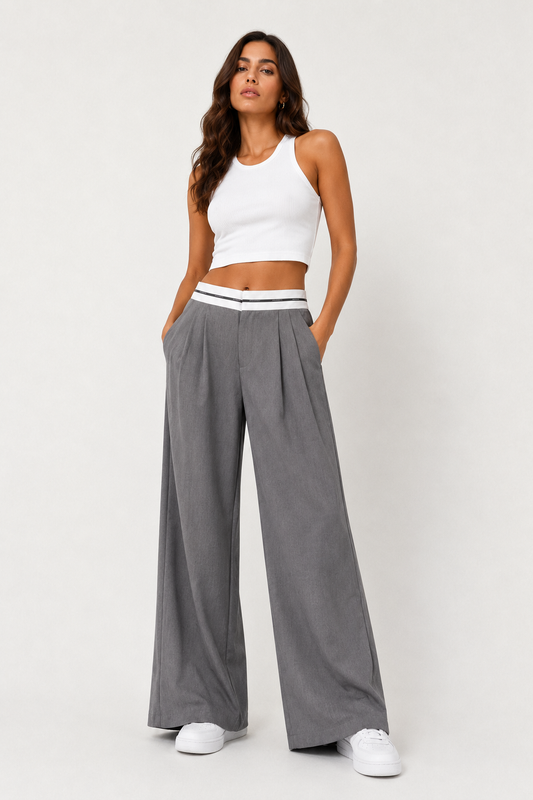 Pantalone Palazzo con Cintura a Contrasto – Hinnominate