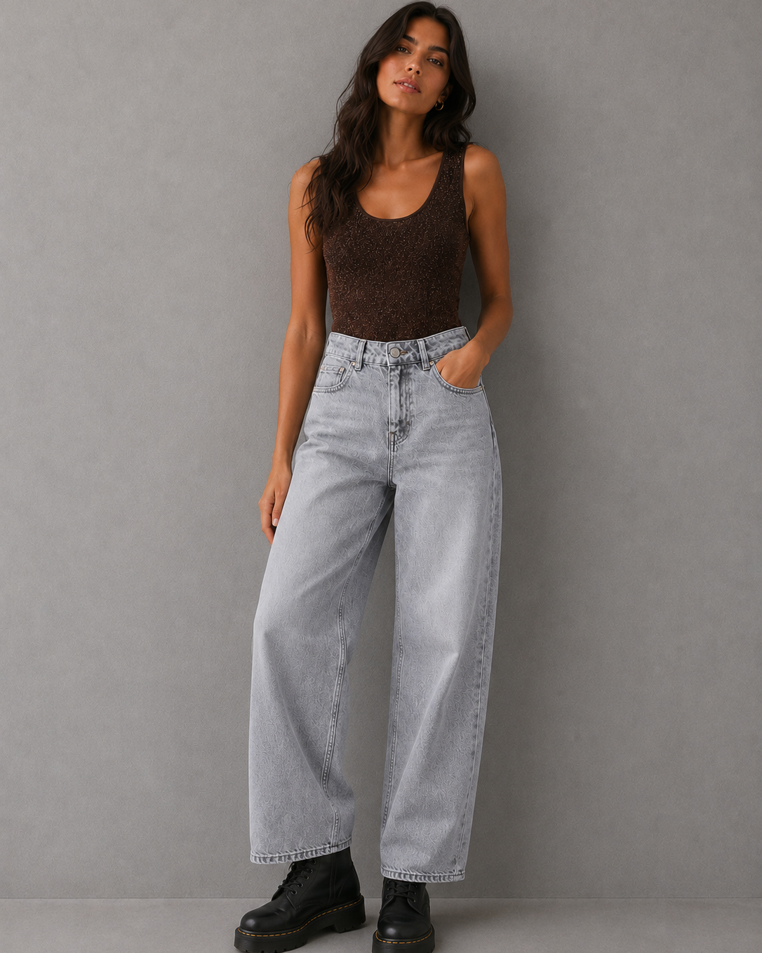 JEANS  VERA MOM FIT GRIGIO DI FRACOMINA