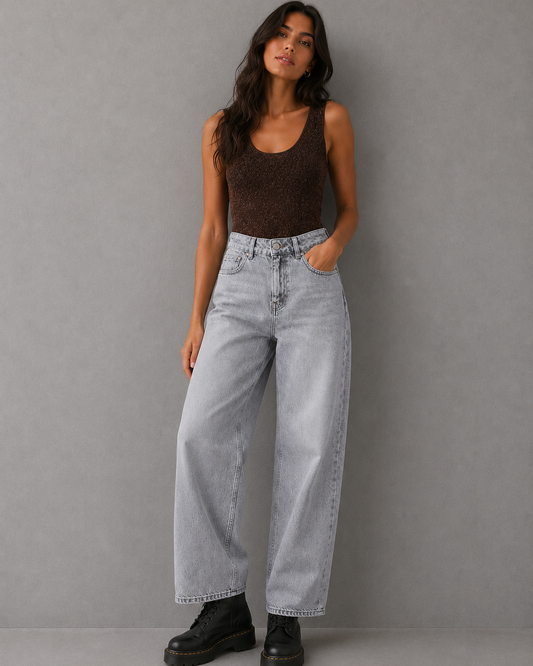 JEANS  VERA MOM FIT GRIGIO DI FRACOMINA