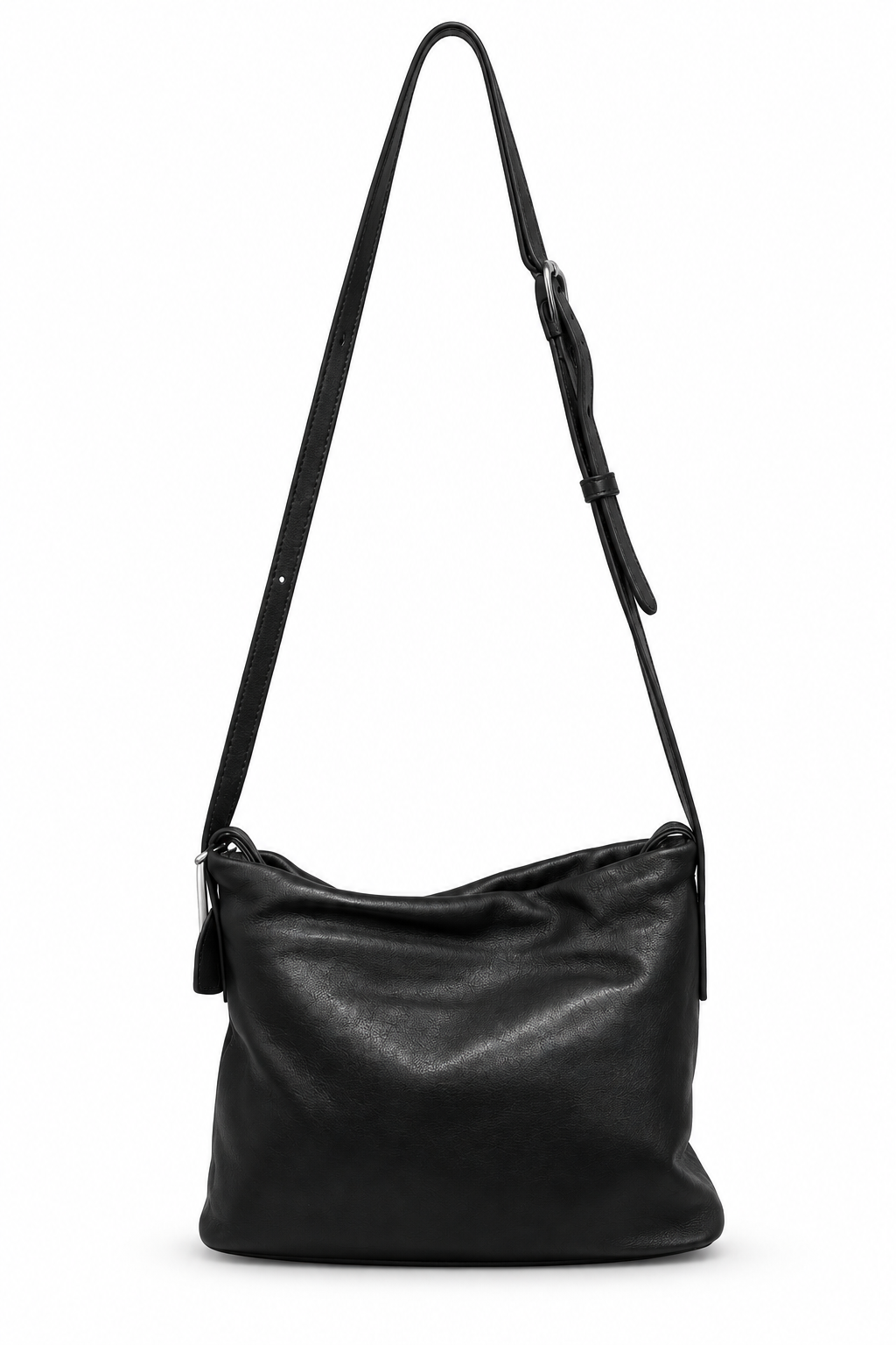 Borsa morbida a tracolla in pelle nera ELEH
