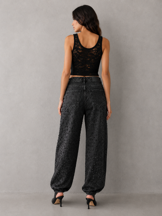 JEANS BALOON NERO DI  FRACOMINA
