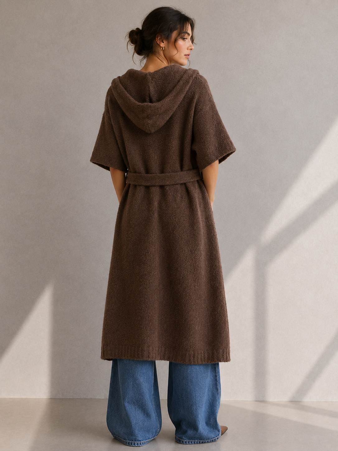 Cardigan con cappuccio DIXIE colore moro