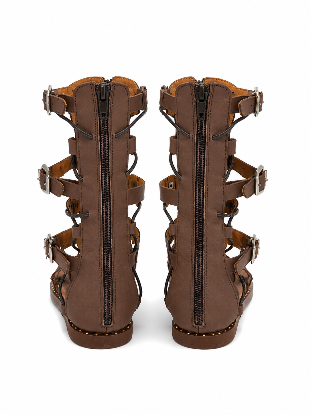 Sandalo gladiatore alto marrone