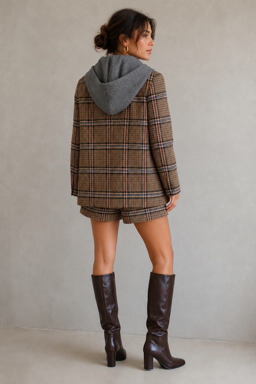 BLAZER QUADRI CON CAPPUCCIO REMOVIBILE -DIXIE-JDBF2BNUA