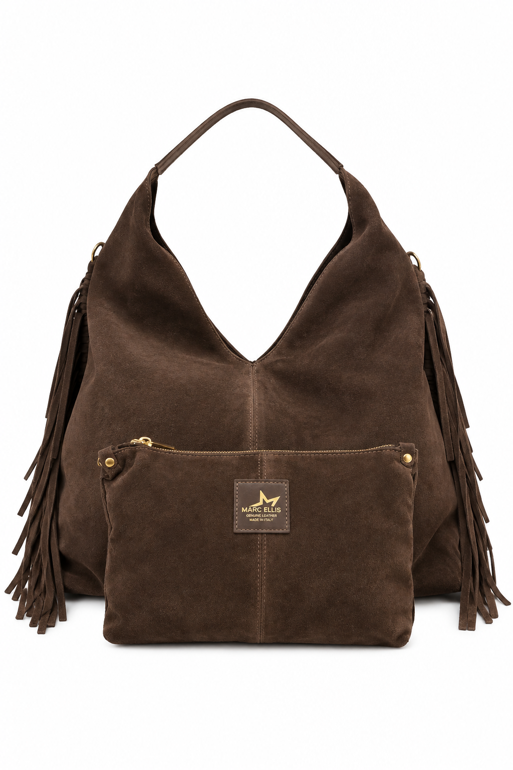 Borsa Marc Ellis Altea in pelle scamosciata – Chocolate