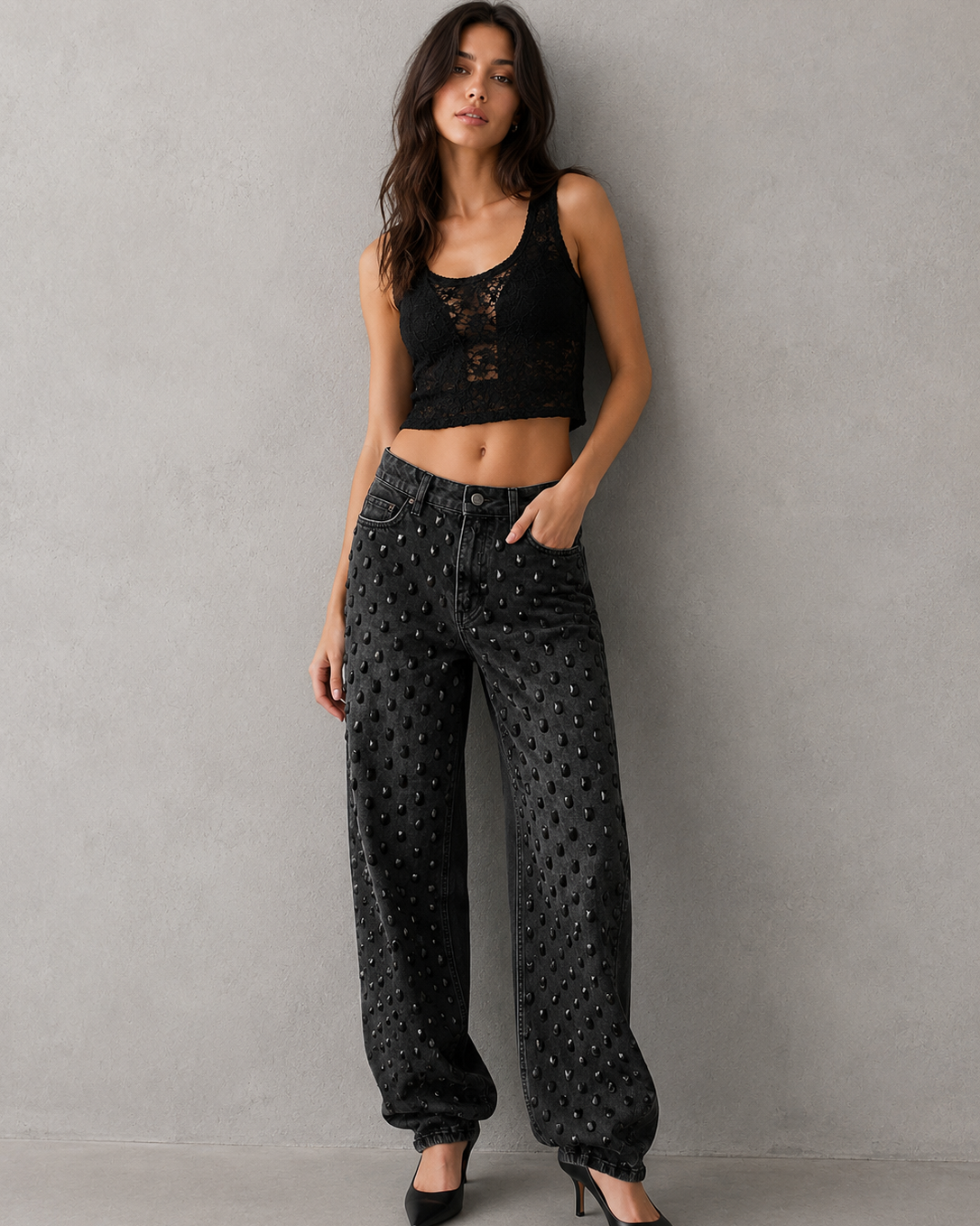 JEANS BALOON NERO DI  FRACOMINA