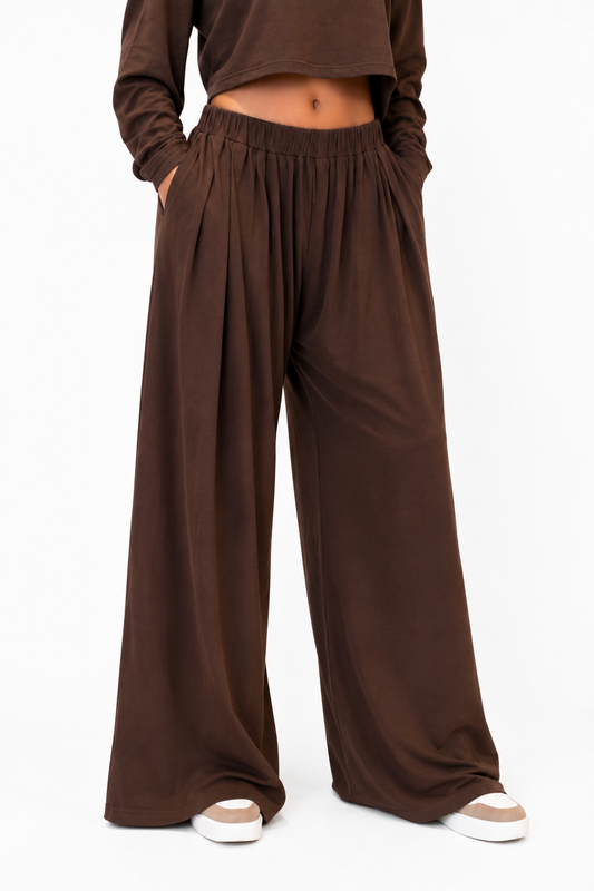 Pantalone in Felpa ELEH Wide Leg – Colore Moro