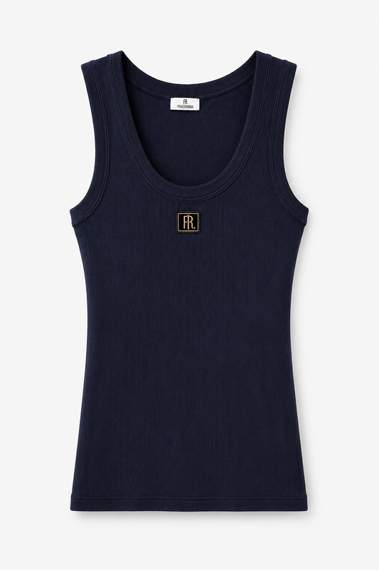 Canotta Fracomina blu navy con logo