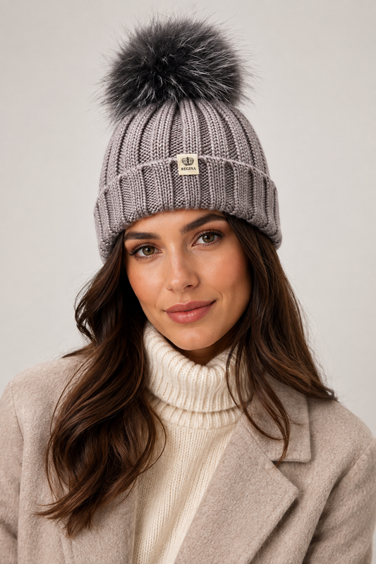 Cappello Regina 100% Lana – Grigio Perla