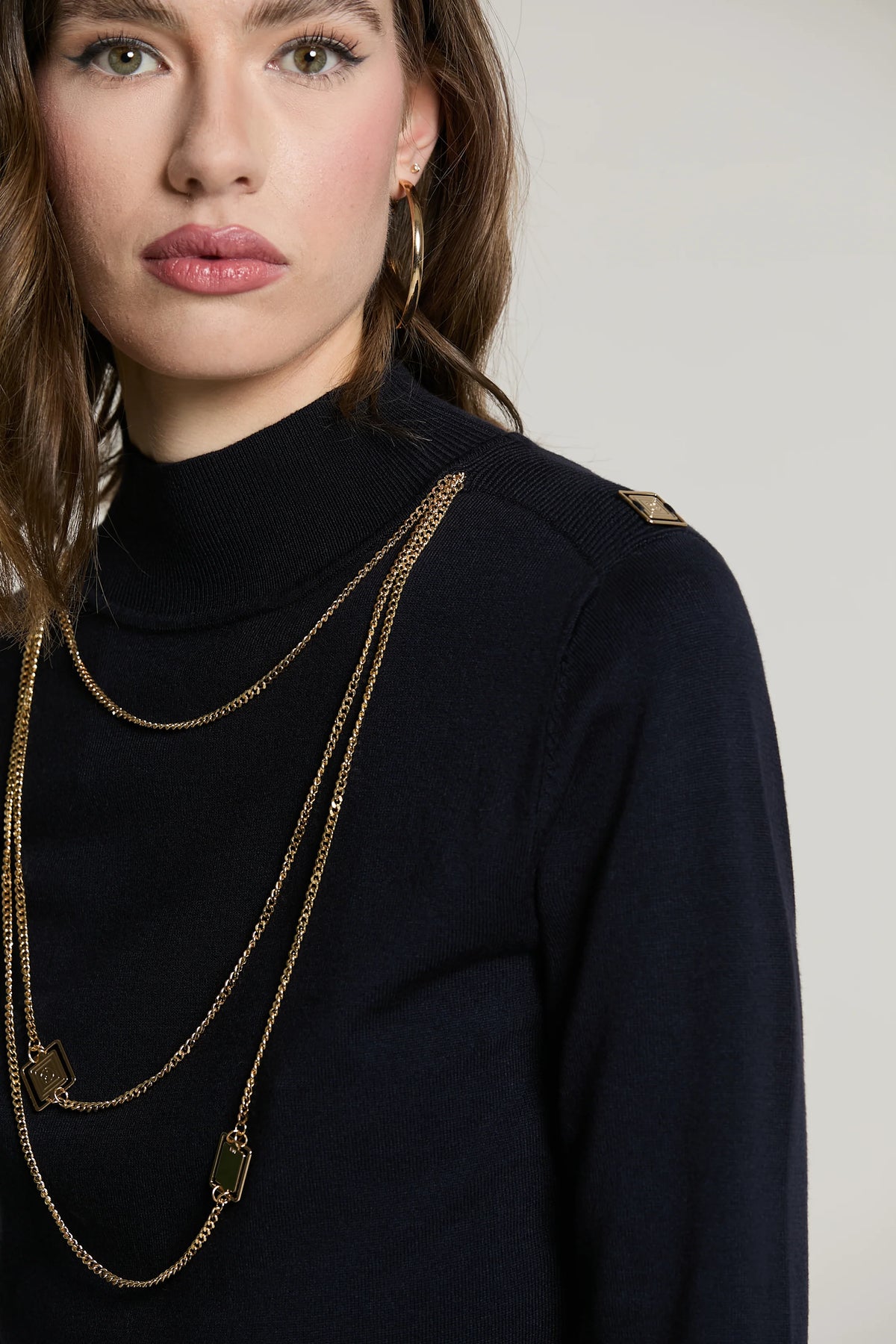 Abito BLUMAR midi mezza manica colletto con collana logo