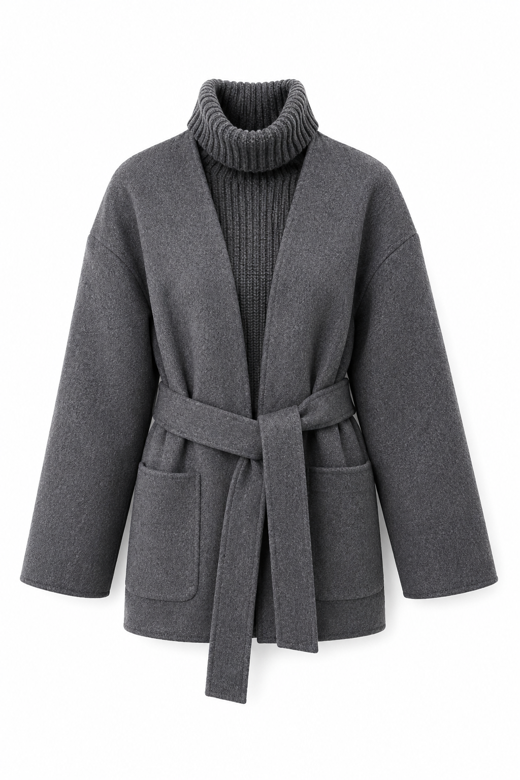 Cappotto con scalda collo grigio GOA GOA