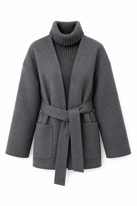 Cappotto con scalda collo grigio GOA GOA