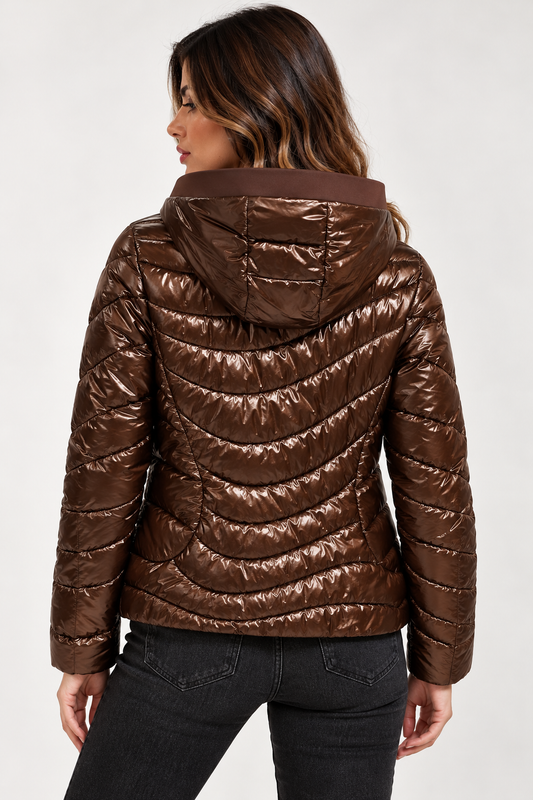 Piumino Donna SUNS BOARDS Travel Pocket – Marrone Cioccolato