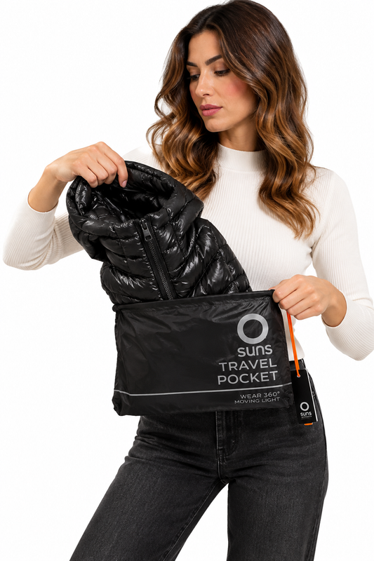 Piumino Donna SUNS BOARDS Bape Lady Travel – Nero Lucido