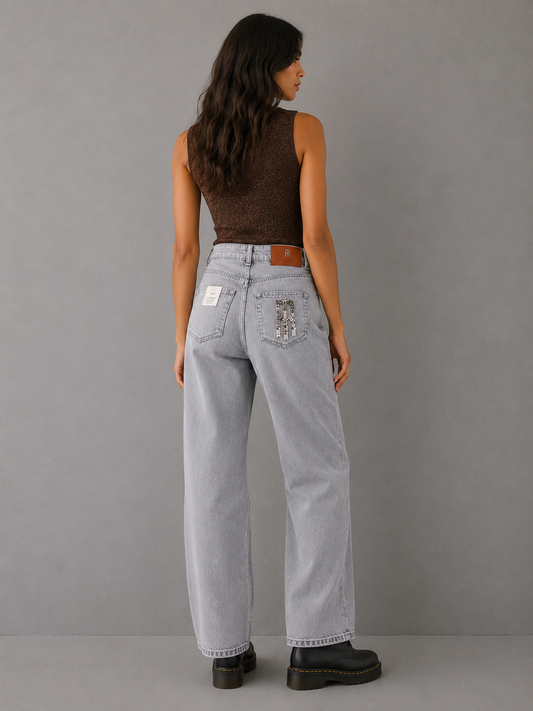 JEANS  VERA MOM FIT GRIGIO DI FRACOMINA