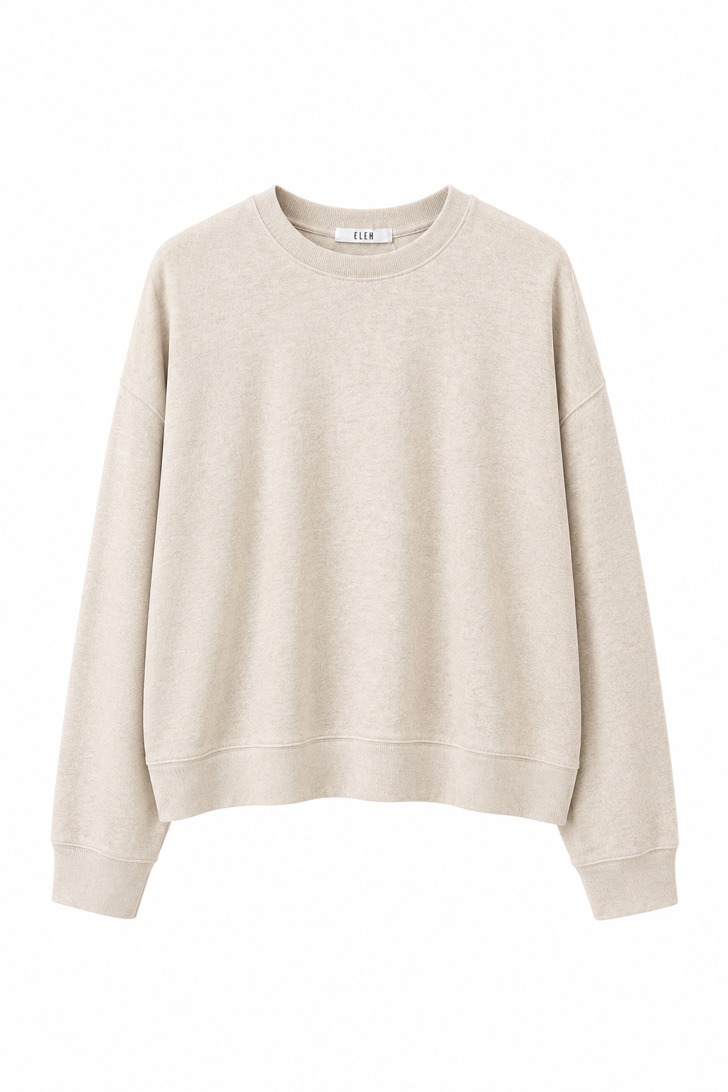 Felpa basic girocollo beige ELEH