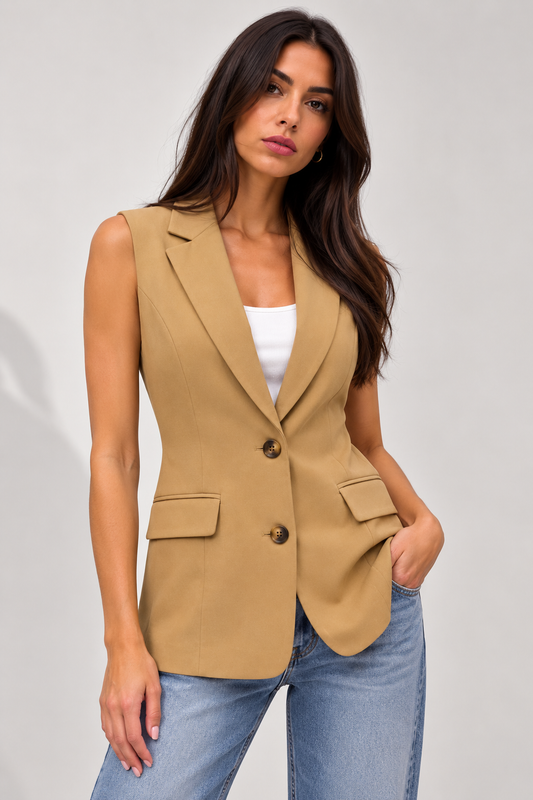 Gilet blazer cammello Fracomina