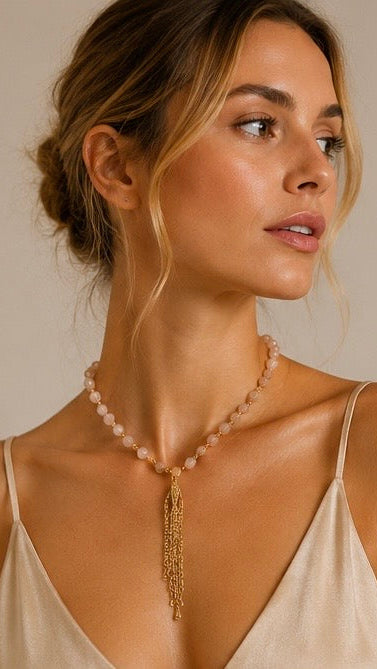 COLLANA CORTA ROSA CIPRIA CON NAPPINA