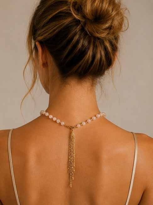 COLLANA CORTA ROSA CIPRIA CON NAPPINA
