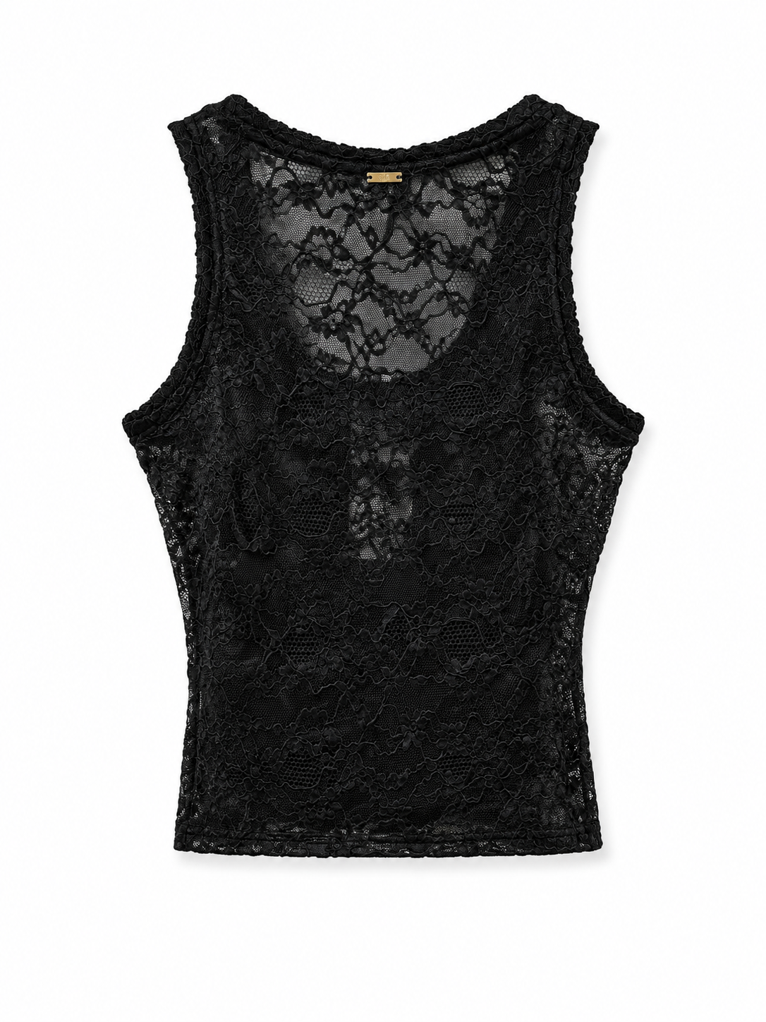 TOP LACE TANK NERO DI FRACOMINA