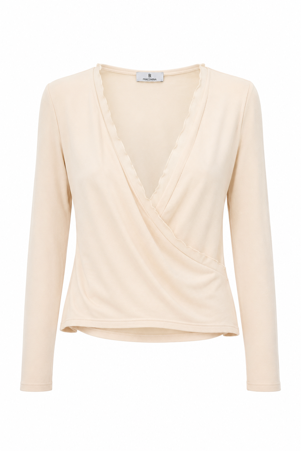 Maglia Fracomina incrociata con volant – Antique White