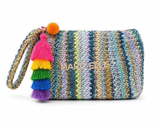 POCHETTE Marc Ellis in rafia multicolor