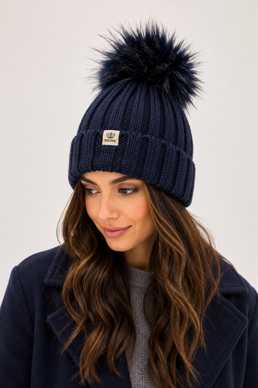 Cappello Regina 100% Lana – Blu Navy