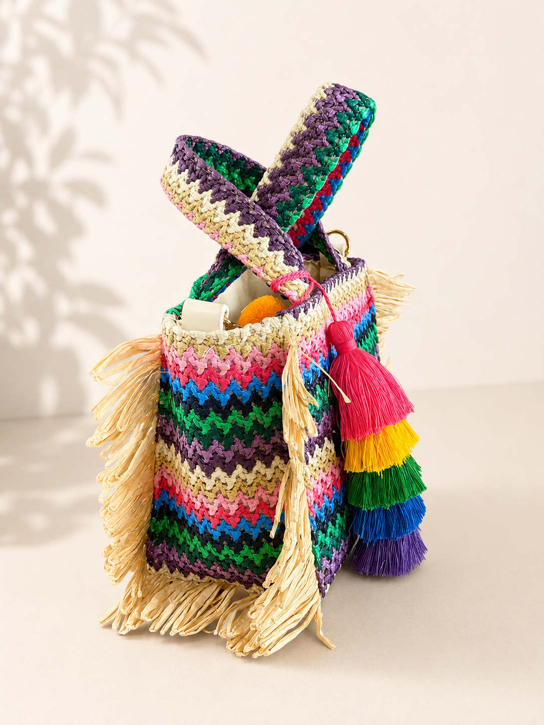 BORSA PICCOLA Marc Ellis in rafia multicolor