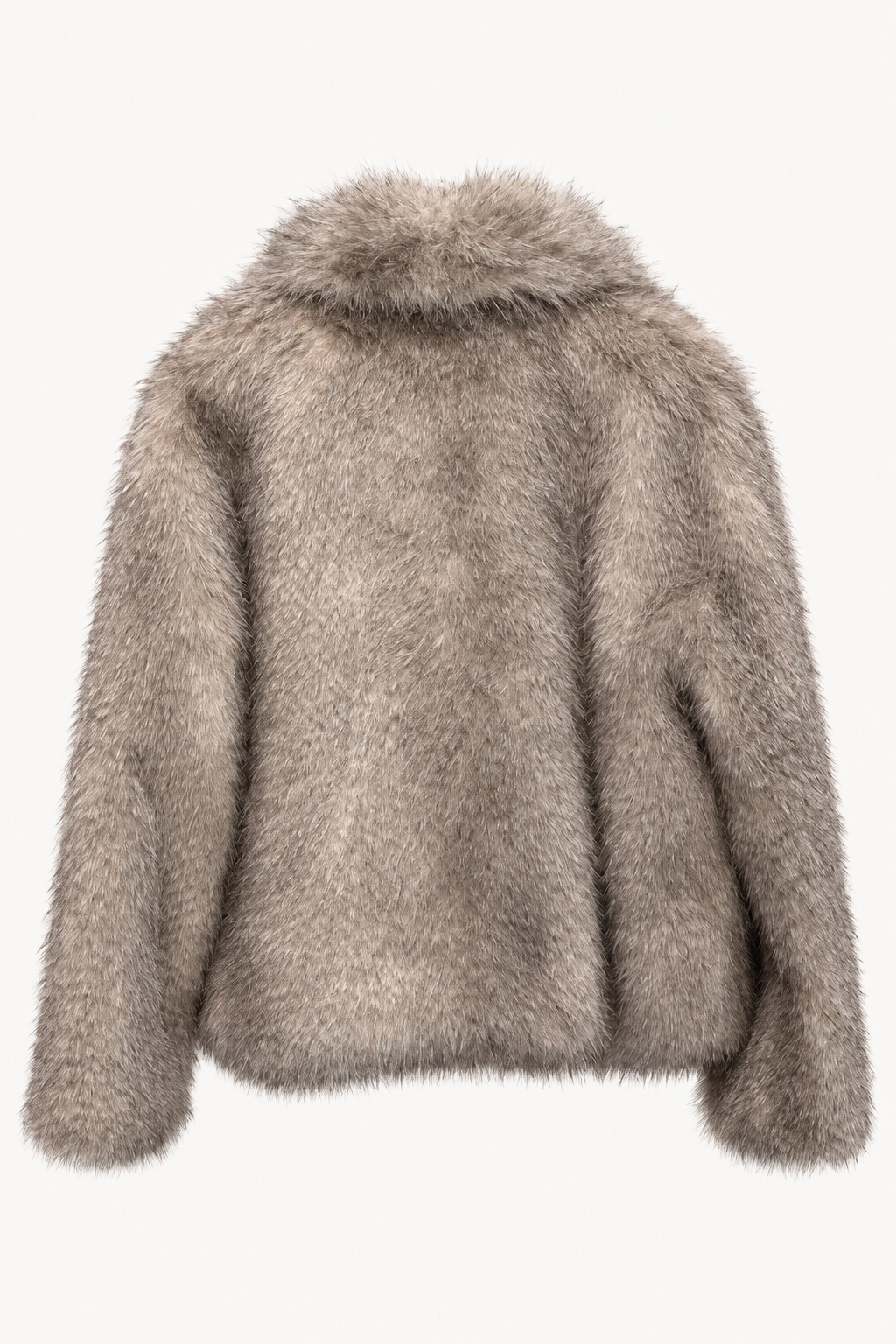 Giacca in eco pelliccia color tortora ELEH