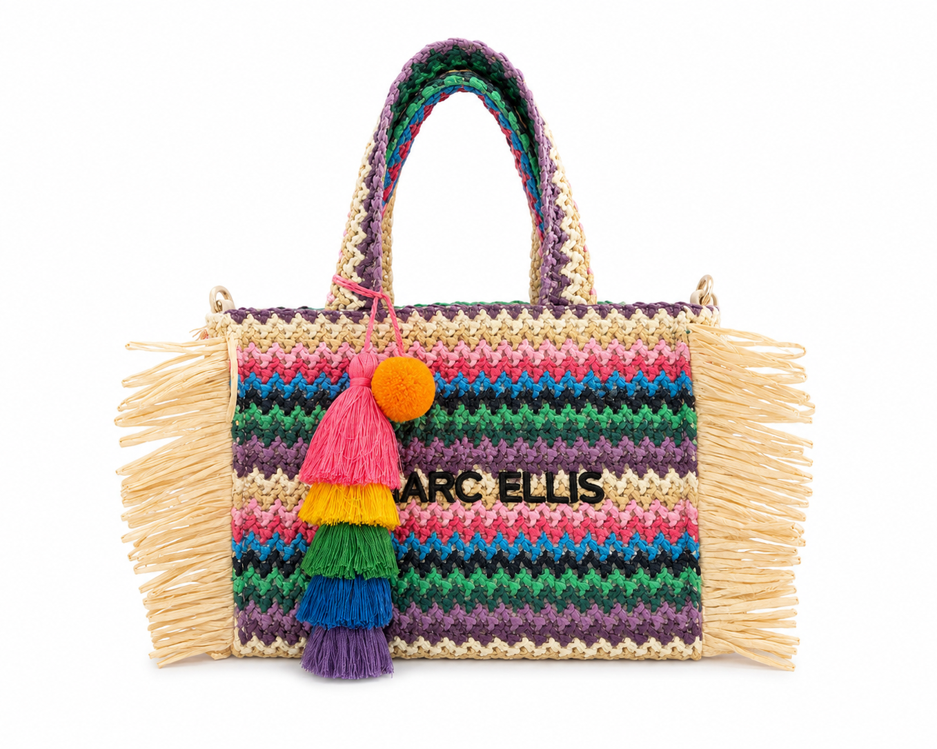 BORSA PICCOLA Marc Ellis in rafia multicolor