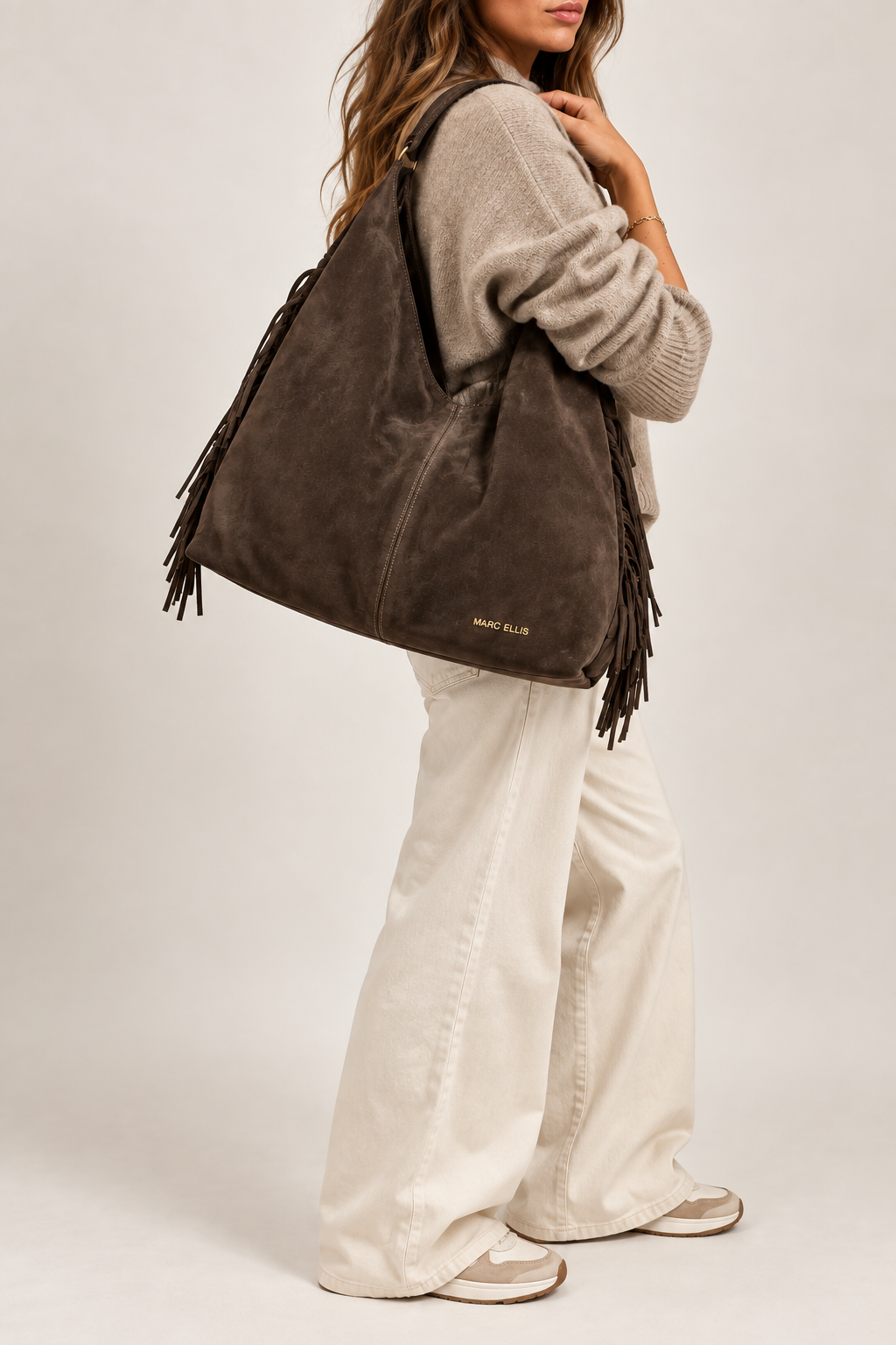 Borsa Marc Ellis Altea in pelle scamosciata – Chocolate